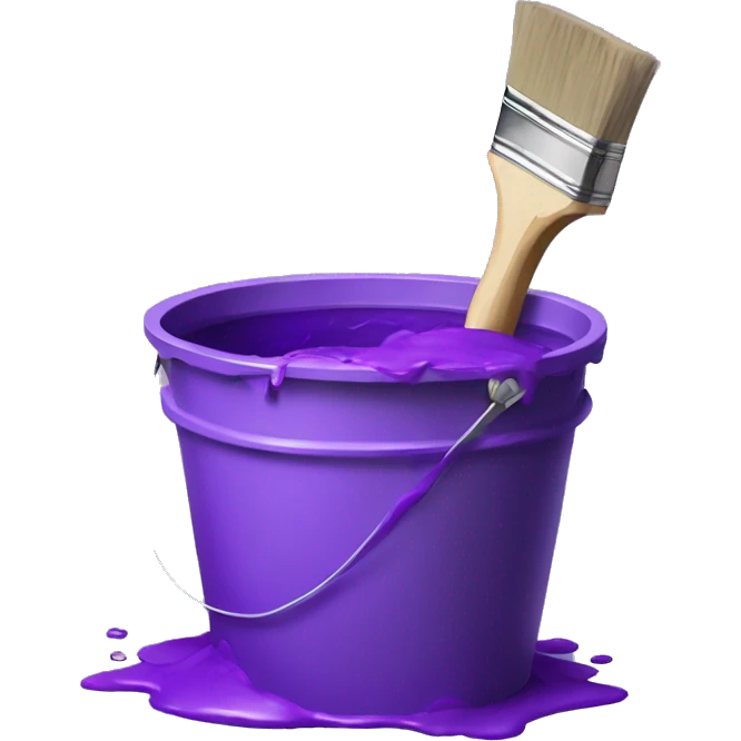 bucket of violet paint with a brush in it emoji