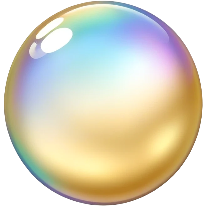 white and gold bubble emoji