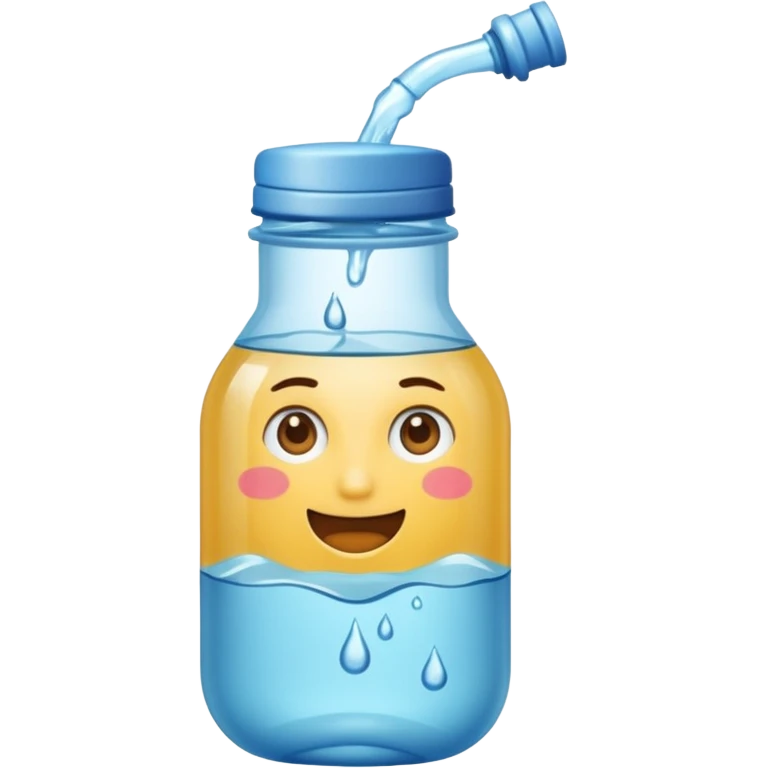 botella de vidrio de agua sin rostro emoji