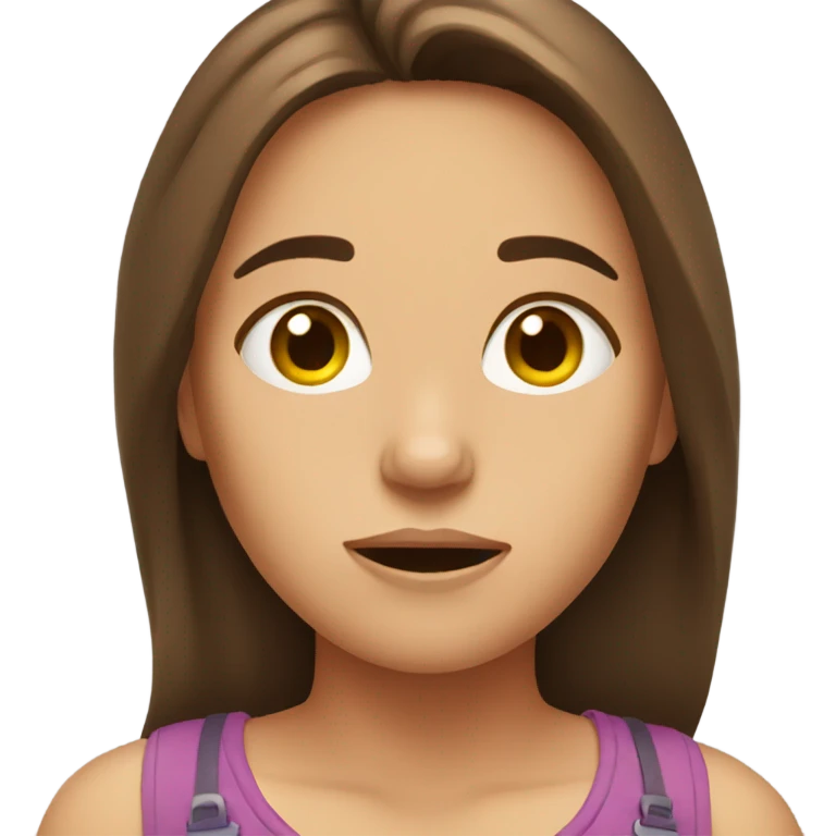 exhausted girl with brown hair  emoji
