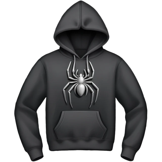 black hoodie with a grey spider web with no spider on it emoji