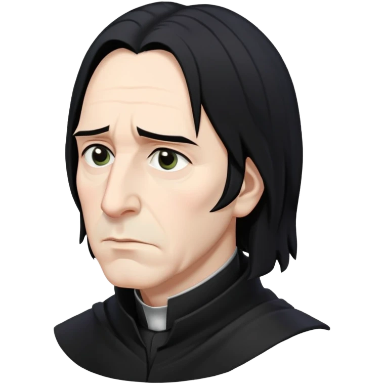 sad Professor Snape side profile with black hair emoji