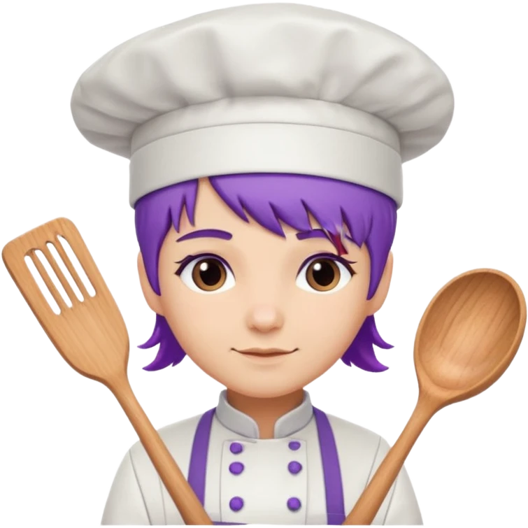 purple haired chef emoji