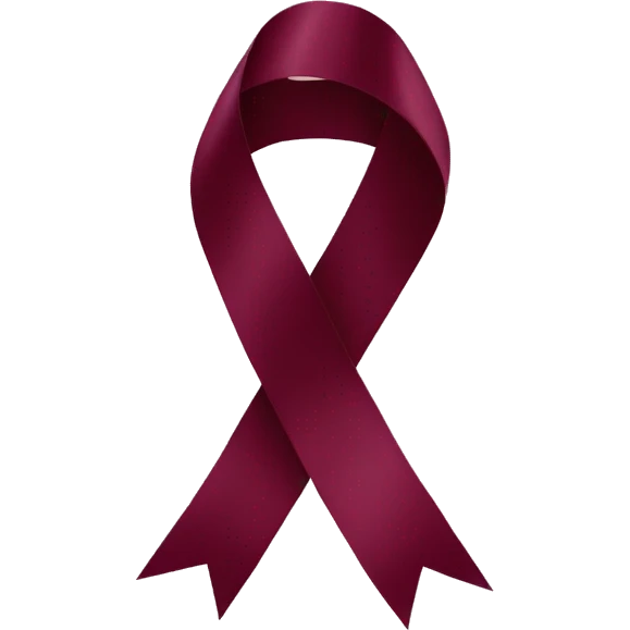 Burgundy ribbon emoji