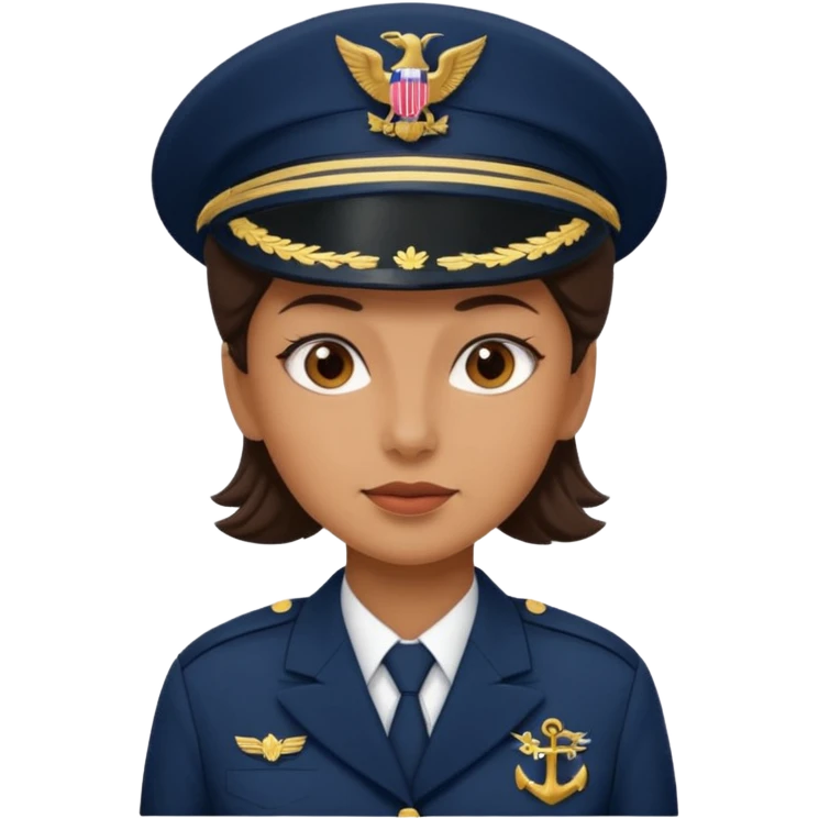Female navy soldier, old face. emoji