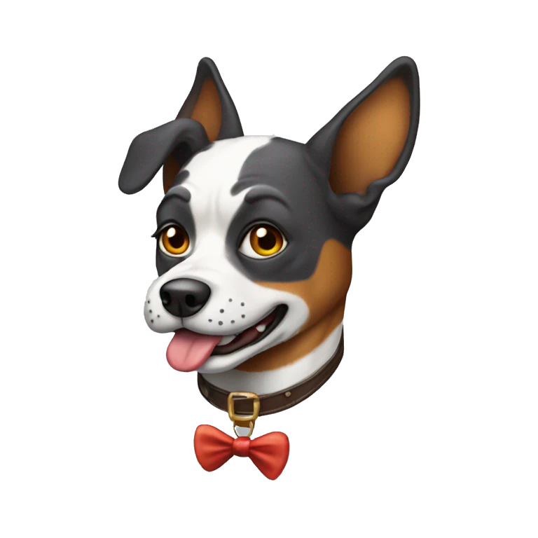 Perro cara de payaso emoji
