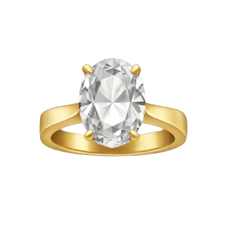 oval gold diamond ring emoji