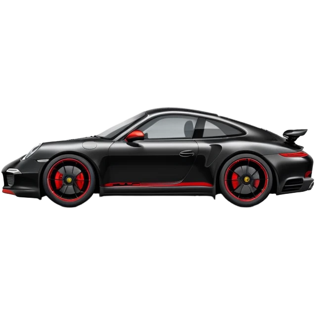 Black Porsche 911 with red details emoji