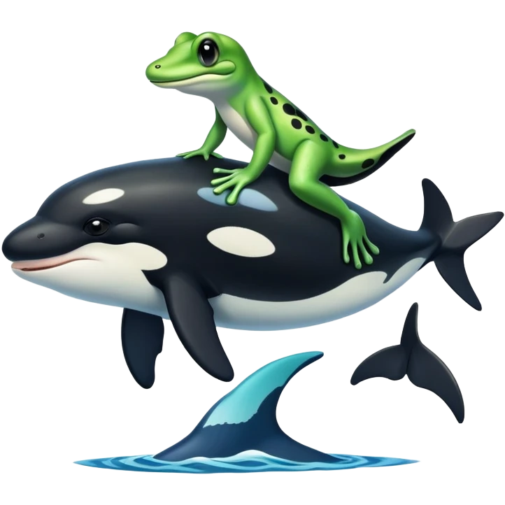 Frog ridding an orca  emoji