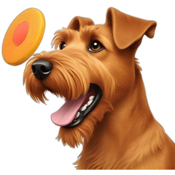 irish terrier playing frisbee emoji