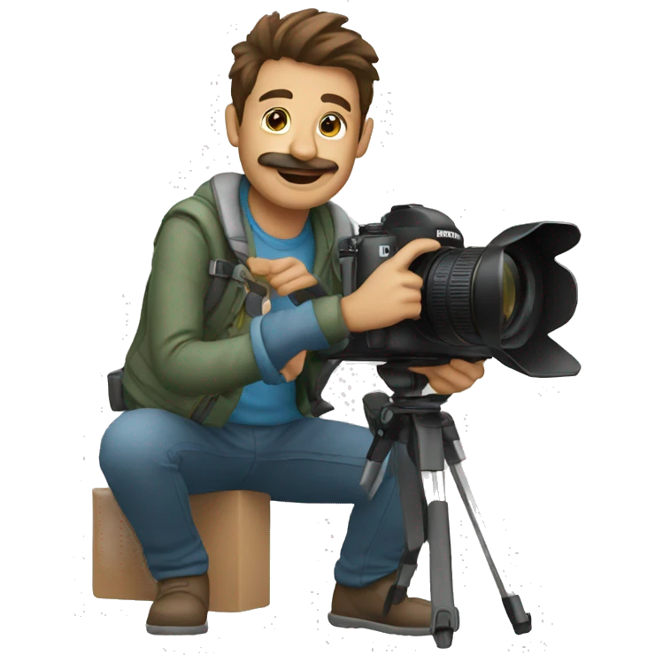 a photographer teaching emoji