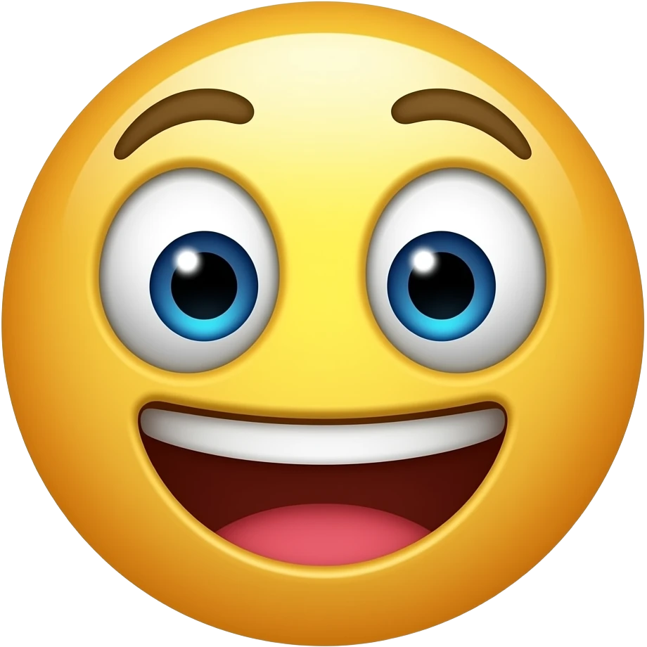 Custom iOS emoji with no blur and a white background. The topic of the emoji is "funny picture". It MUST maintain the general apple iOS emoji style. emoji