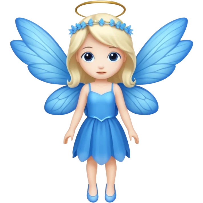 full body of little blue fairy emoji