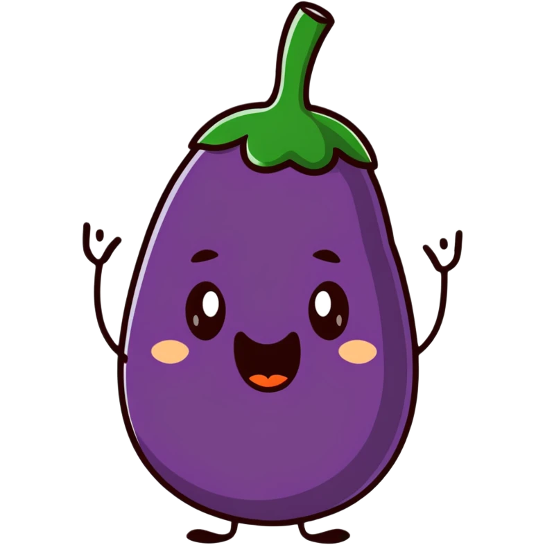 playful face eating an aubergine (eggplant) emoji