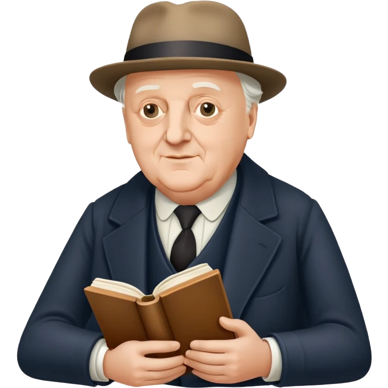 Sir John Betjeman holding a book emoji