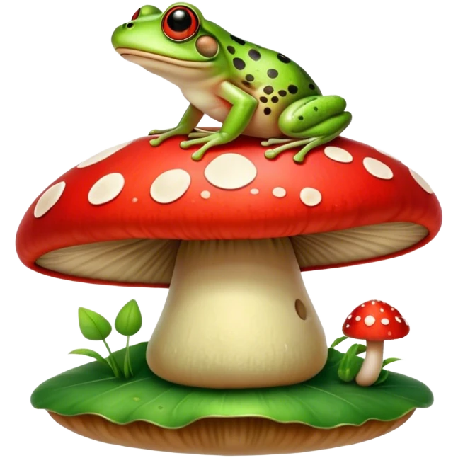 Frog on a mushroom emoji