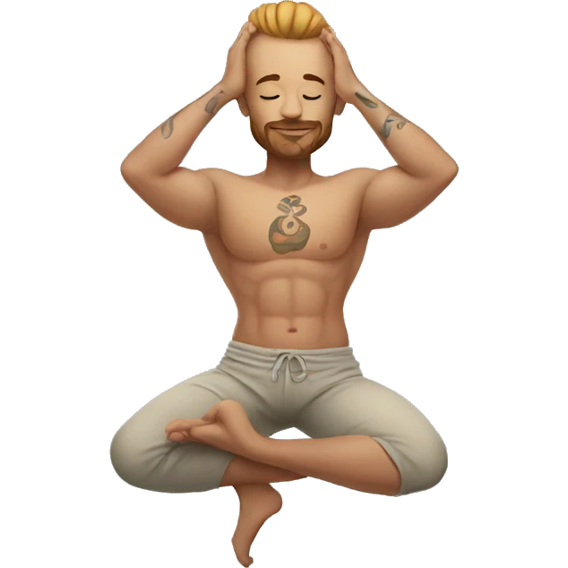 yoga tattoed man emoji