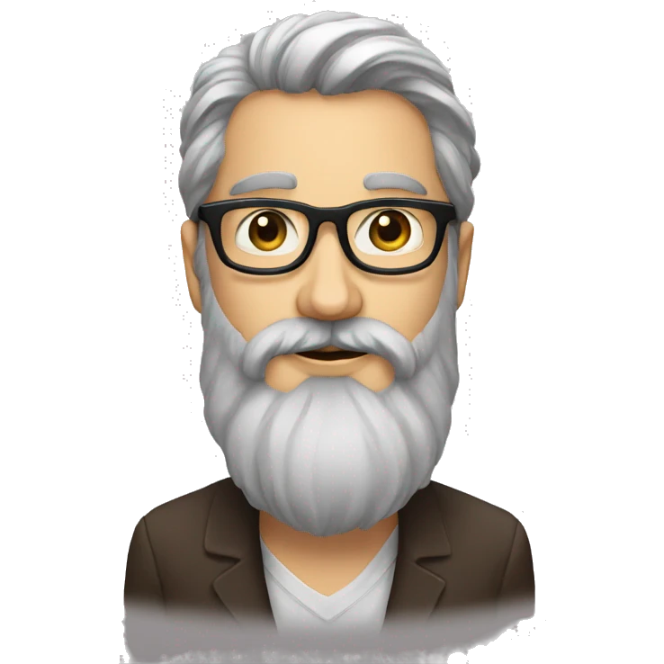French Bearded person majestic with glasses emoji