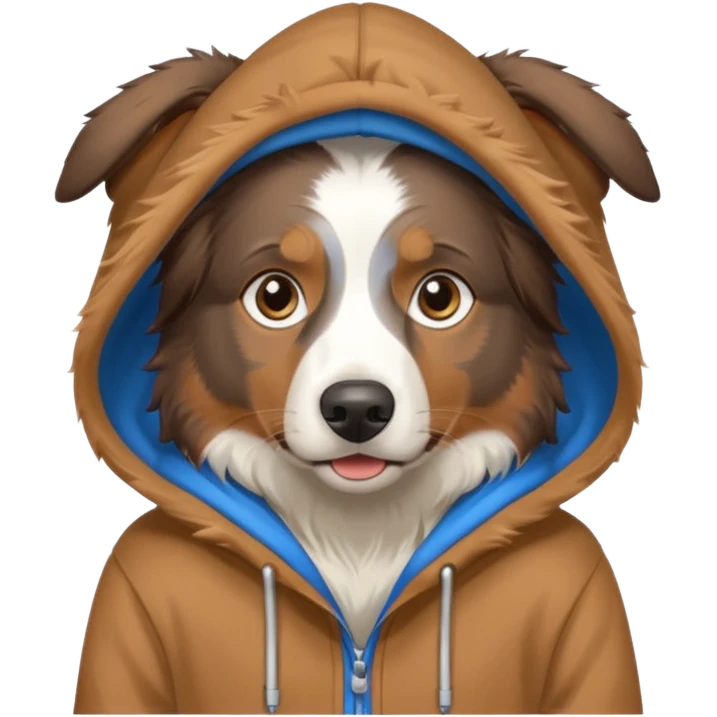 Australia shepherd in a hoodie emoji