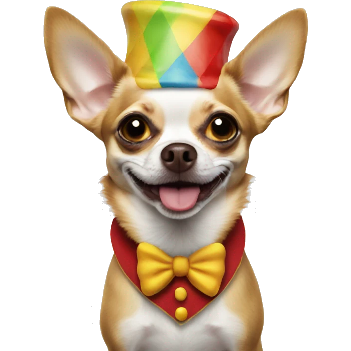 Chihuahua dressed like a clown  emoji