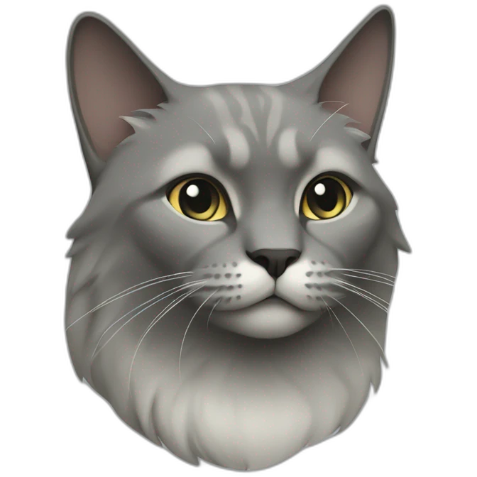 Norvegian cat, color smoke grey emoji