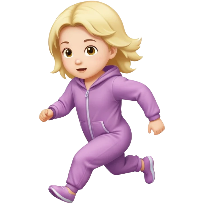infant girl running wearing onesie emoji