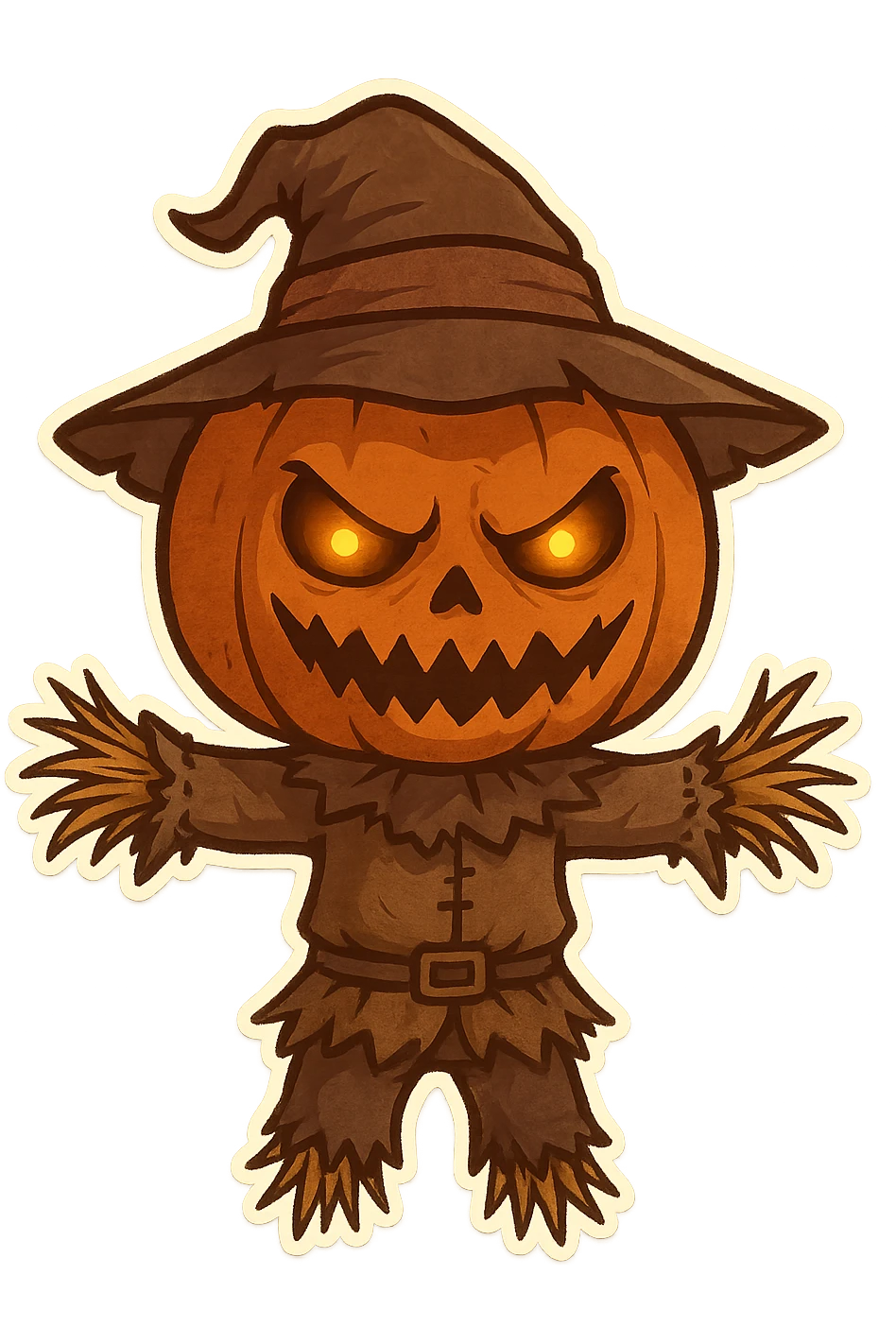 Halloween scarecrow, make it scary, remove background  emoji