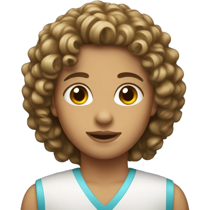 Pretty girl with curly mullet emoji