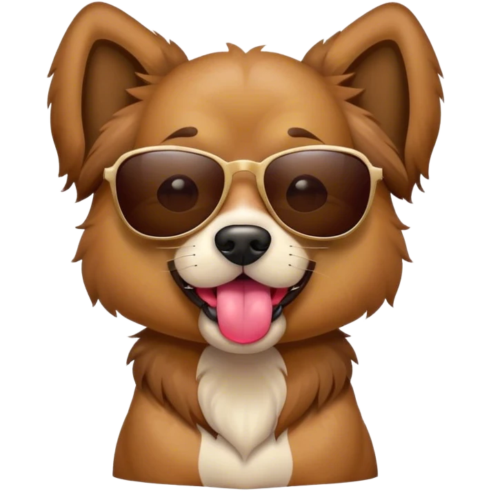 dog wearing sunglasses w tongue out emoji