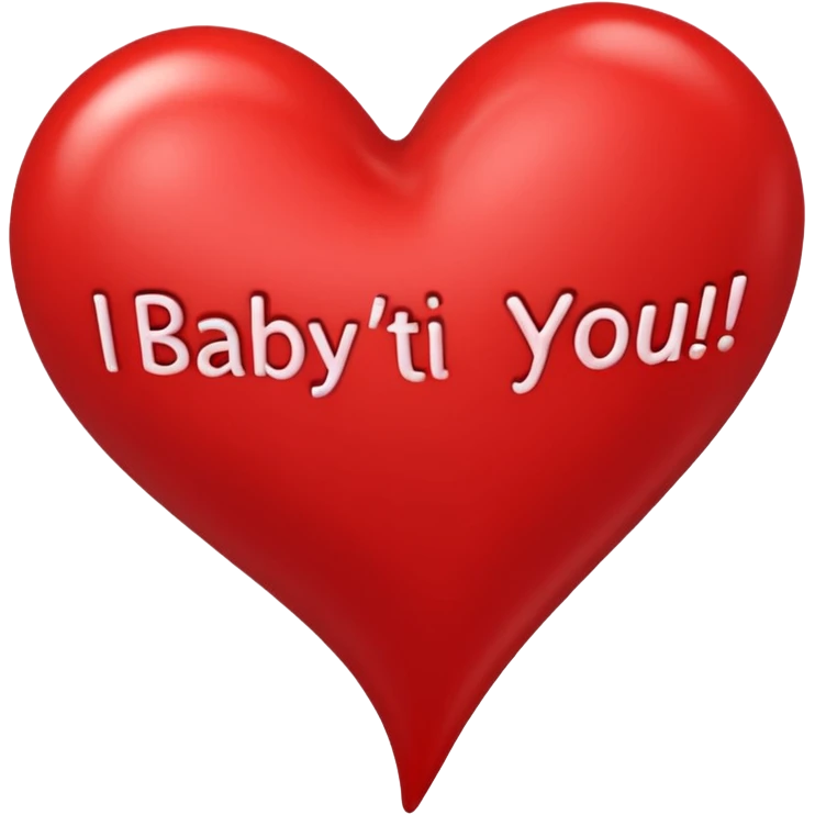 A heart  saying baby I love I can't wait til your here emoji