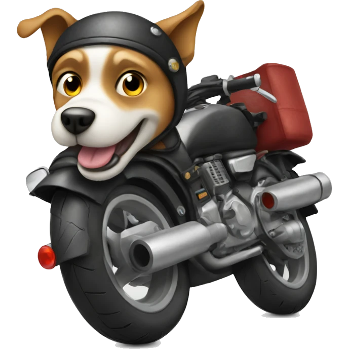 Dog on a motorcycle  emoji