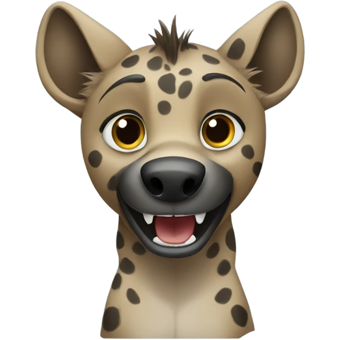 Hyena animal waving with paw  emoji