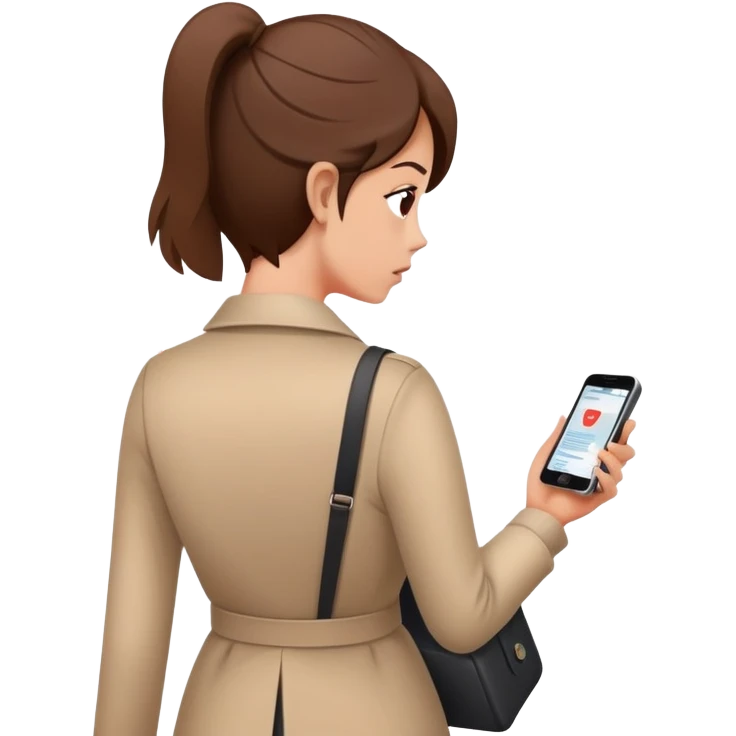 woman walking away from phone with multiple unread message notifications, dismissive expression, turning her back on conversation, phone showing several ignored texts, emotionally detached look emoji
