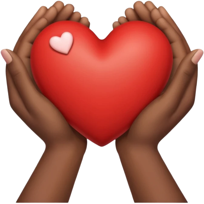 Interracial hands holding a heart  emoji