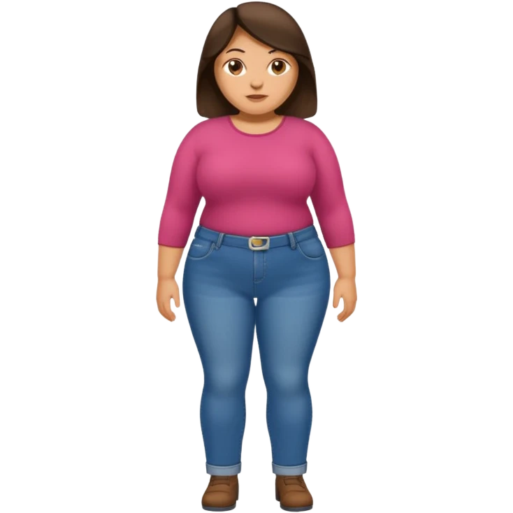 Fat brunettes in jeans emoji