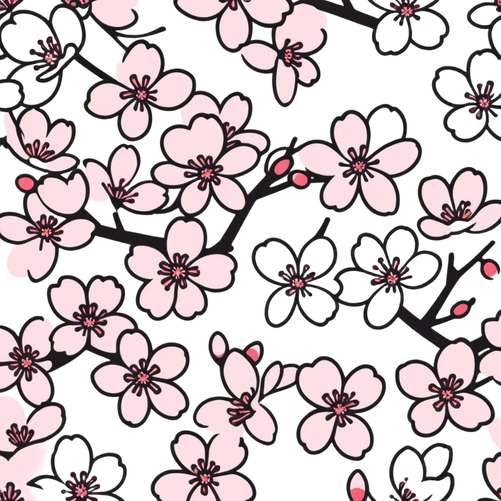 Sakura cherry blossom pattern emoji