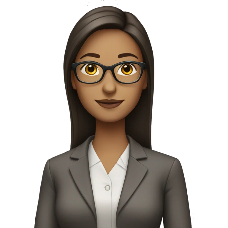 brunette teacher with straight hair and glasses emoji
