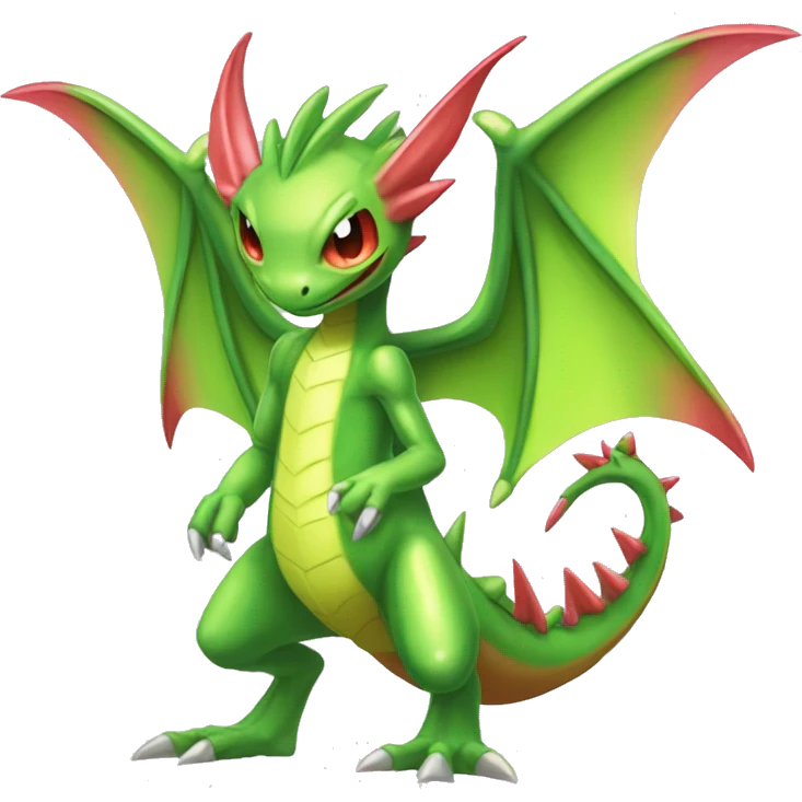 Full body sharp edgy shiny punk colorful Fairy-Flygon-Scyther-grovyle emoji