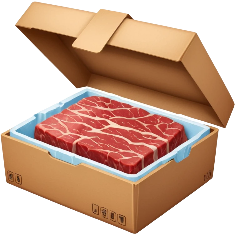a box of Steak-umm frozen beef, slightly open to show thin beef slices emoji