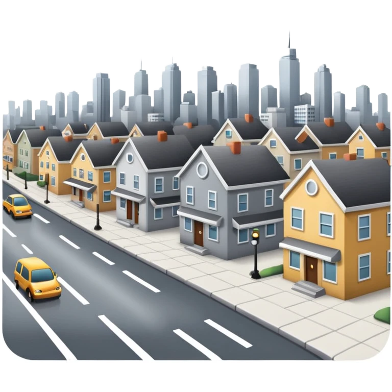 a small city,with buildings, streets, with it's calm transit emoji