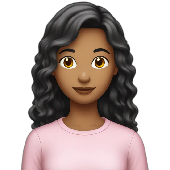 fille de 15 ans avec cheveux noir emoji