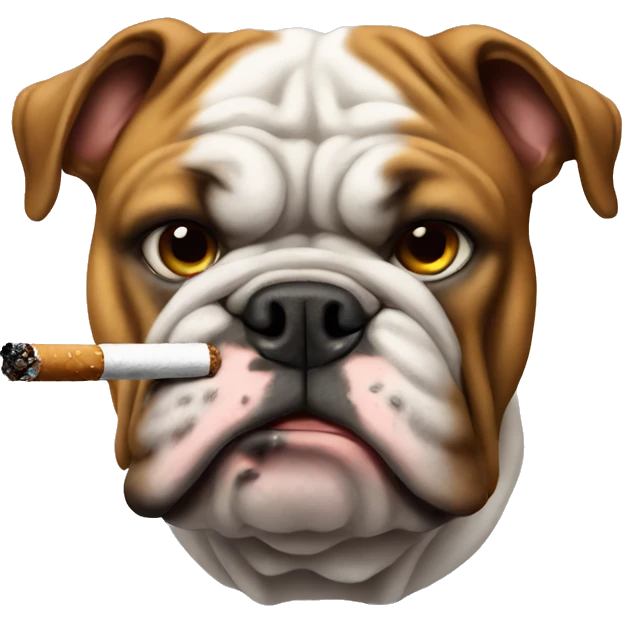 Bulldog smoking  emoji