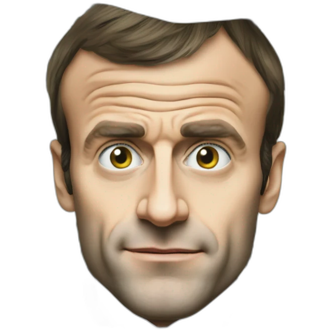 Emmanuel Macron with dollars in eyes emoji
