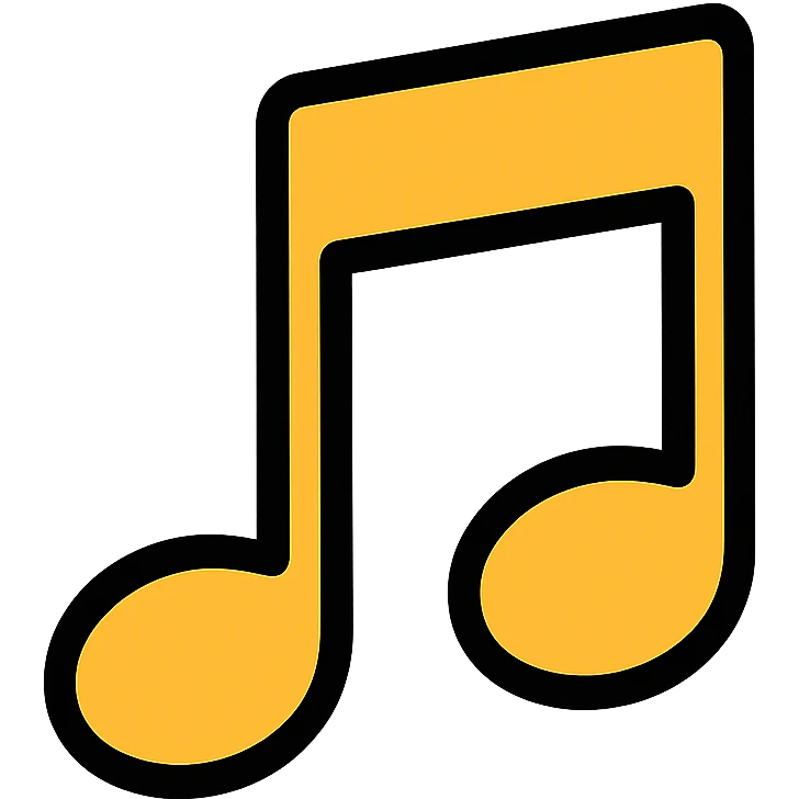 music icon in gold and black, modern Instagram look emoji