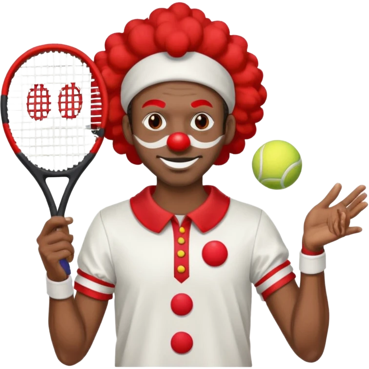 tennis player black clown man emoji
