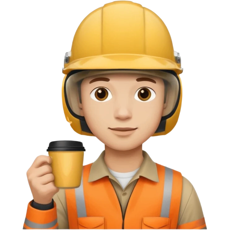 сделай зумера с стаканчиком кофе и в каске emoji