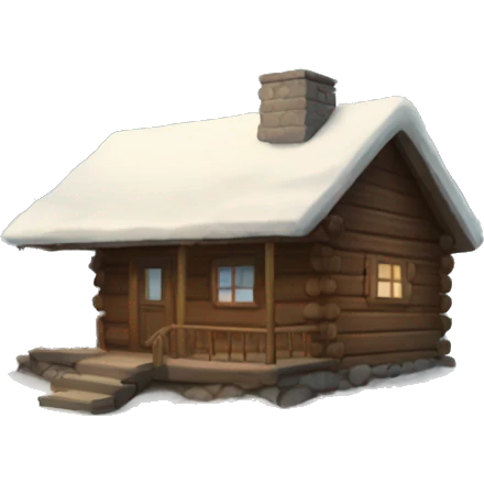 Snowy cabin emoji