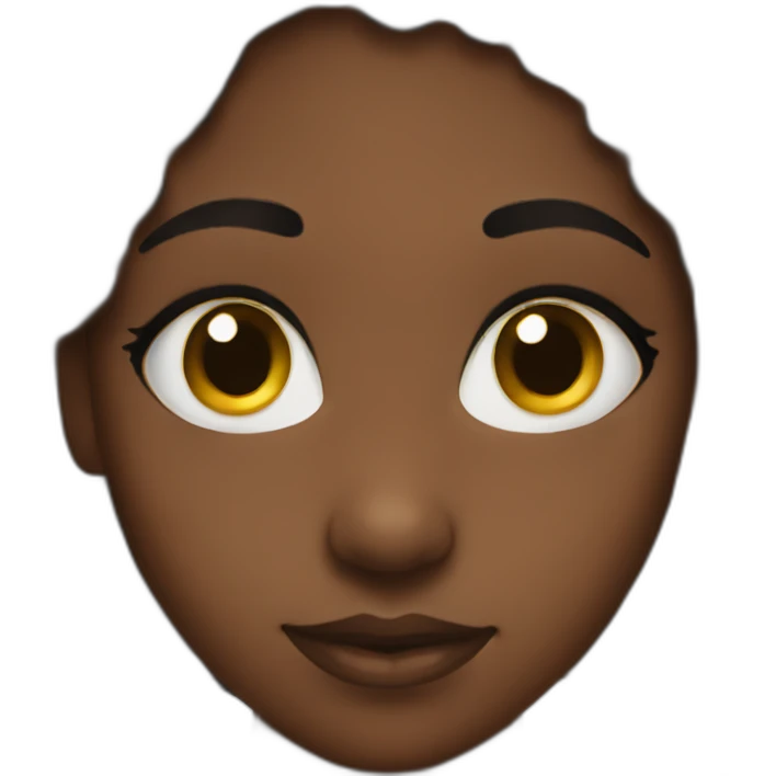 Black girl's eyes filled with love emoji
