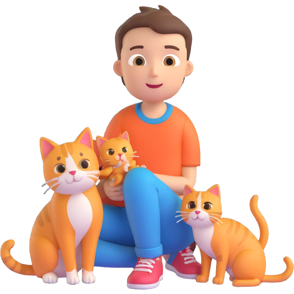 boy and cat pet emoji