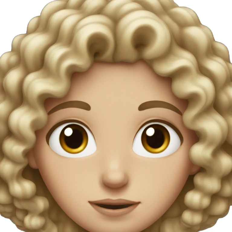White girl with curly hair  emoji